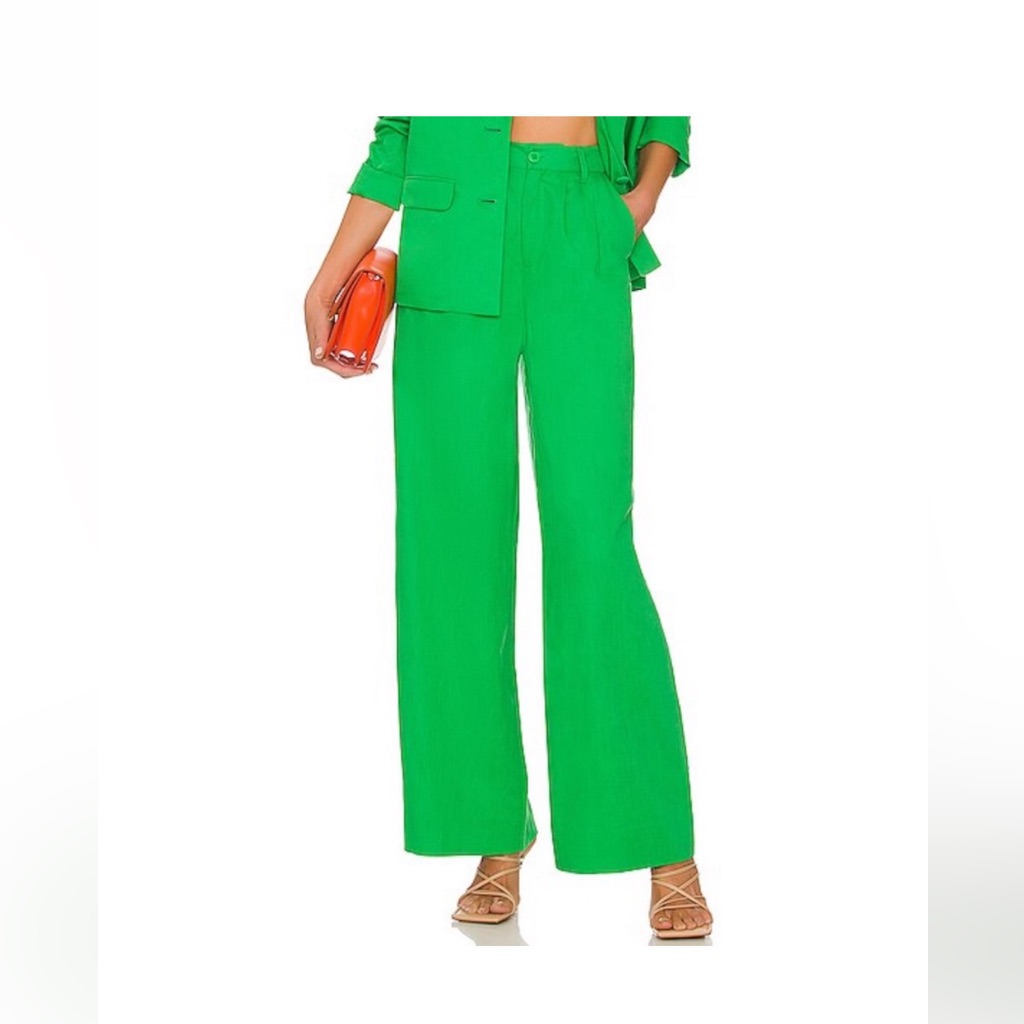 Cami Nyc Rylie Green Wide Leg Pants High Waisted Size Xs